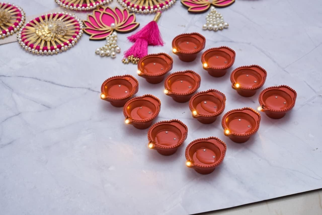 Candle diya ,LED Light Water Sensor Diyas Plastic with, Ambient Lights, (Pack of 6/12/18/24)